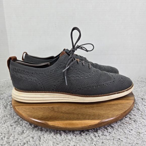 Cole Haan Mens 12M Origianl Grand Gray Stitchlite Wingtip Business Casual Oxford main image 4